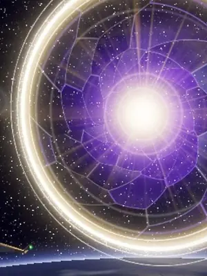 A Slipgate opens in space, ringed with light.